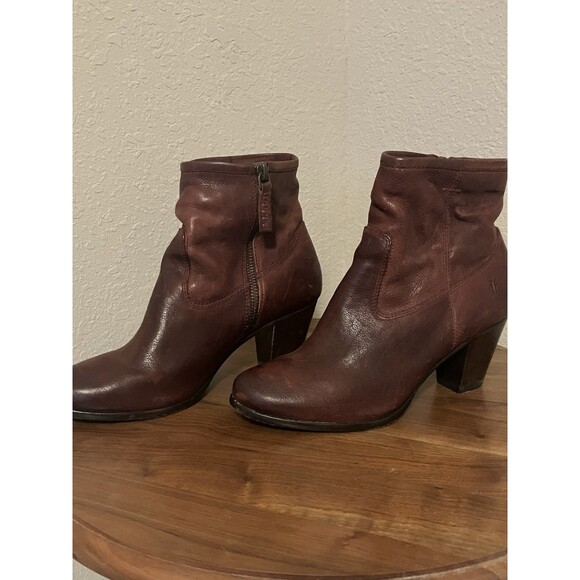 Frye Paulina Artisan Ankle Zip Bootie Womens Size 7M Reddish Brown - Picture 5 of 14